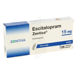 Escitalopram Zentiva 15 Mg, Comprimé Pelliculé