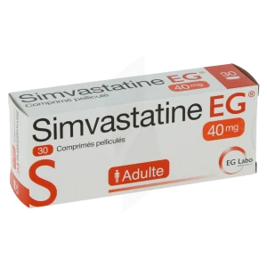 Simvastatine Eg 40 Mg, Comprimé Pelliculé