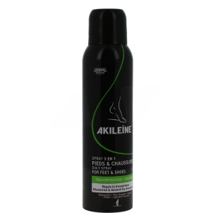 Akileine Soins Verts Spray 3 En 1 Pieds & Chaussures Aérosol/150ml