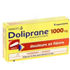 Doliprane Adultes 1000 Mg, Suppositoire à Paris