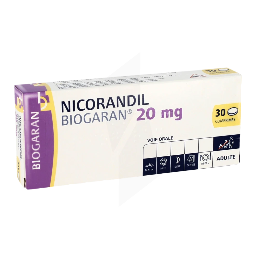 Nicorandil Biogaran 20 Mg, Comprimé