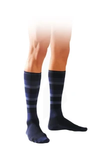 Sigvaris Styles Graphik Motifs Rayures Chaussette Classe 2 Homme Cobalt Normal L