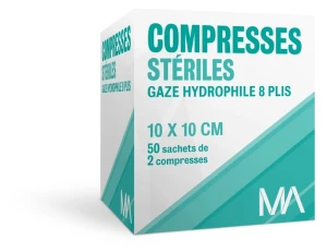 Marque Conseil Compresse Stérile Gaze Hydrophile 10x10cm 50 Sachets/2