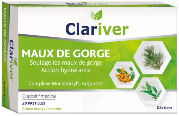 Clariver Pastilles Maux De Gorge B/20