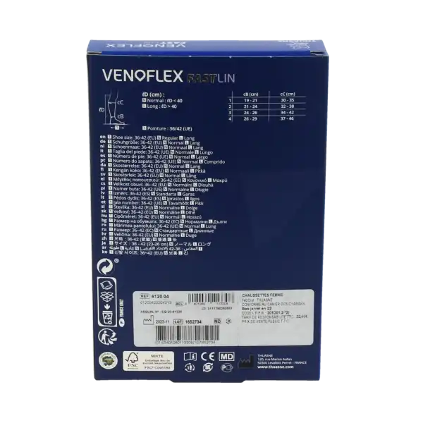 Venoflex Fast 2 Chaussette Lin Femme Naturel Taille 2l