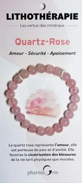 Bracelet De Lithothérapie En Quartz Rose 8 Mm
