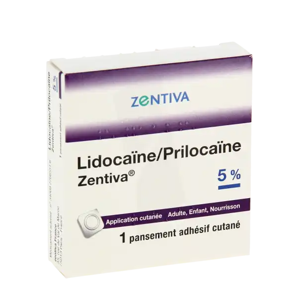 Lidocaine/prilocaine Zentiva 5 %, Pansement Adhésif Cutané