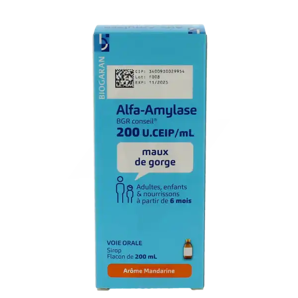 Alfa-amylase Bgr Conseil 200 U.ceip/ml, Sirop