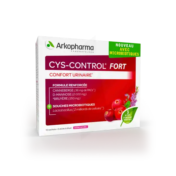 Arkopharma Cys-control Fort Avec Microbiotiques Poudre Orale 10 Sachets + 5 Sticks