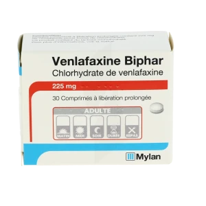 Venlafaxine Biphar 225 Mg, Comprimé à Libération Prolongée