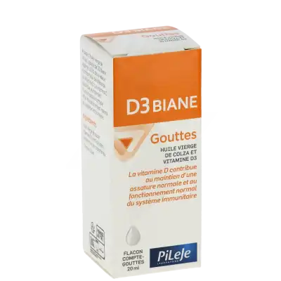 Pileje D3 Biane Gouttes - Vitamine D Flacon Compte-goutte 20ml à Abbeville