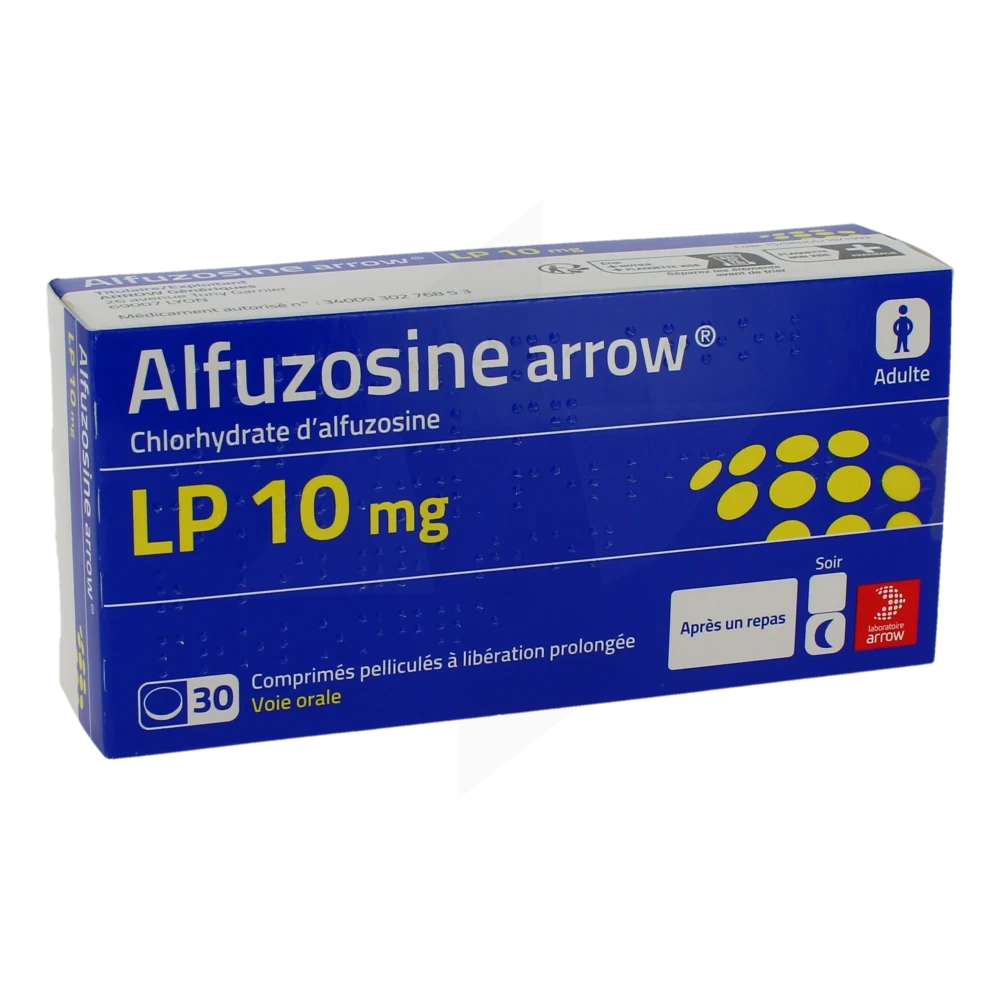 Alfuzosine Arrow Lp 10 Mg Cpr Pell Lp Plq/30