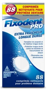 Fixodent Pro Comprimés Nettoyant Fraîcheur Longue Durée Pour Prothèse Dentaire B/88