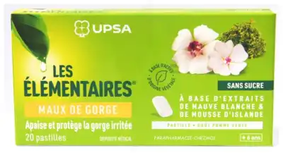 Les Elémentaires Sans Sucre Pastilles Maux De Gorge Pomme Verte B/20 à Paris