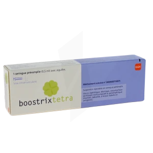 Boostrixtetra, Suspension Injectable En Seringue Préremplie. Vaccin Diphtérique, Tétanique, Coquelucheux (acellulaire Multicomposé) Et Poliomyélitique (inactivé), (adsorbé, à Teneur Réduite En Antigènes)
