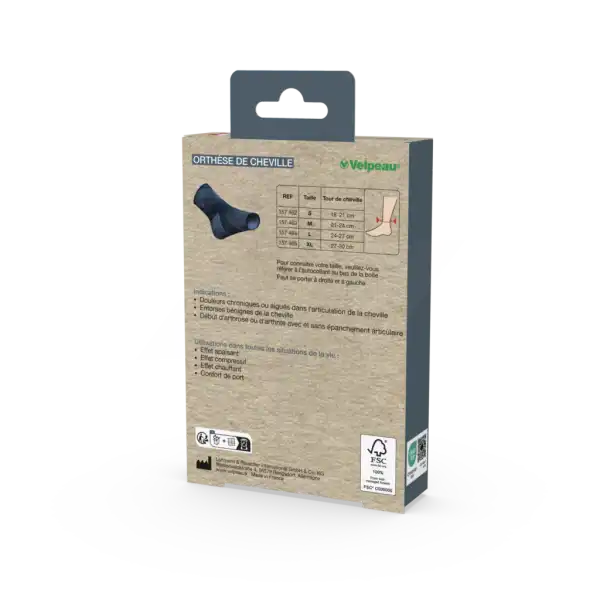 Velpeau Eco Orthèse De Cheville Taille L Pointure 24-27cm