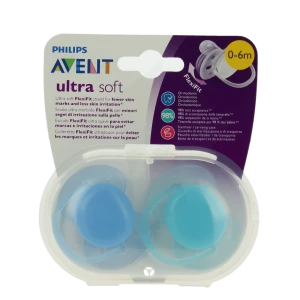 Avent Sucette Ultra Douce Silicone 0-6mois Boy B/2