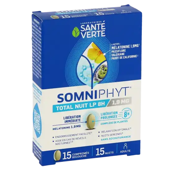Santé Verte Somniphyt Total Nuit Lp 8h 1,9mg Comprimés B/15