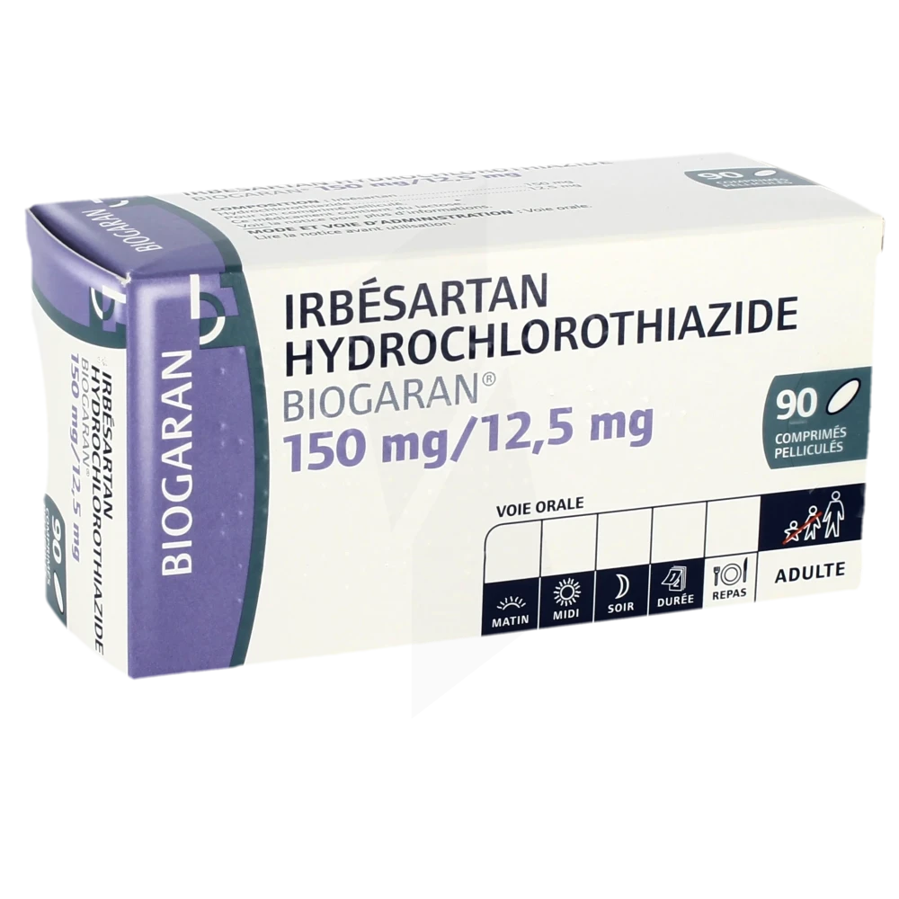 Irbesartan/hydrochlorothiazide Biogaran 150 Mg/12,5 Mg, Comprimé Pelliculé