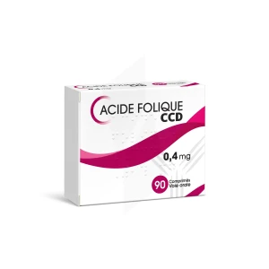 Acide Folique Ccd 0,4 Mg Comprimés Plq/90
