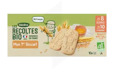 Blédina Les Récoltes Bio Mon 1er Biscuit 10 sachets de 2 biscuits