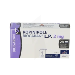 Ropinirole Biogaran Lp 2 Mg, Comprimé Pelliculé à Libération Prolongée