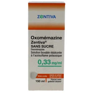 Oxomemazine Zentiva 0,33 Mg/ml Sans Sucre, Solution Buvable édulcorée à L'acésulfame Potassique