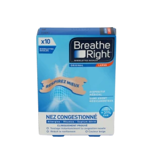 Breathe Right - Bande Nasale Nez Congestionné - Boîte De 10