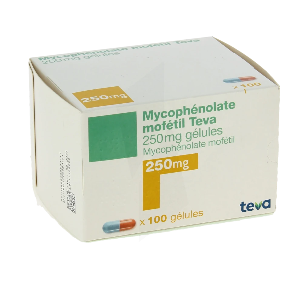 Mycophenolate Mofetil Teva 250 Mg, Gélule