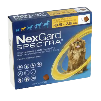 Nexgard Spectra 19 Mg/ 4 Mg Comprime A Croquer Pour Chiens 3,5 - 7,5 Kg, Comprimé à Croquer à RUMILLY