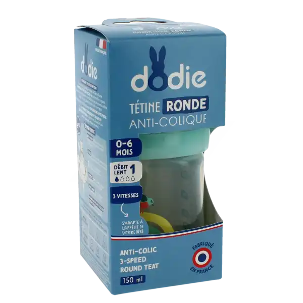 Dodie Initiation+ Biberon TÉtine 3vitesses DÉbit 1 Lagoon Valentin 150ml