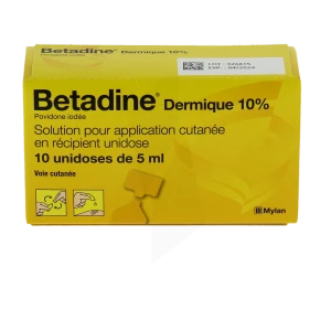 Betadine Dermique 10 % S Appl Cut En Récipient Unidose 10unid/5ml