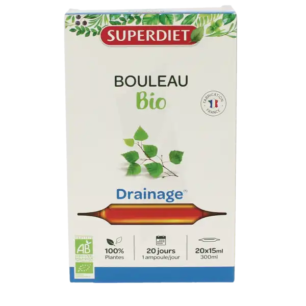 Superdiet Bouleau Bio Jus Élimination 20 Ampoules/15ml