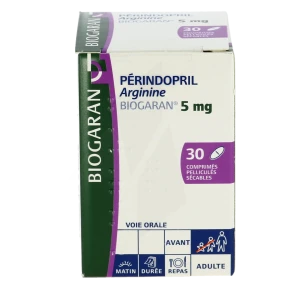 Perindopril Arginine Biogaran 5 Mg, Comprimé Pelliculé Sécable