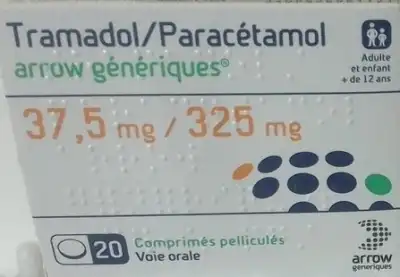 TRAMADOL/PARACETAMOL ARROW GENERIQUES 37,5 mg/325 mg, comprimé pelliculé