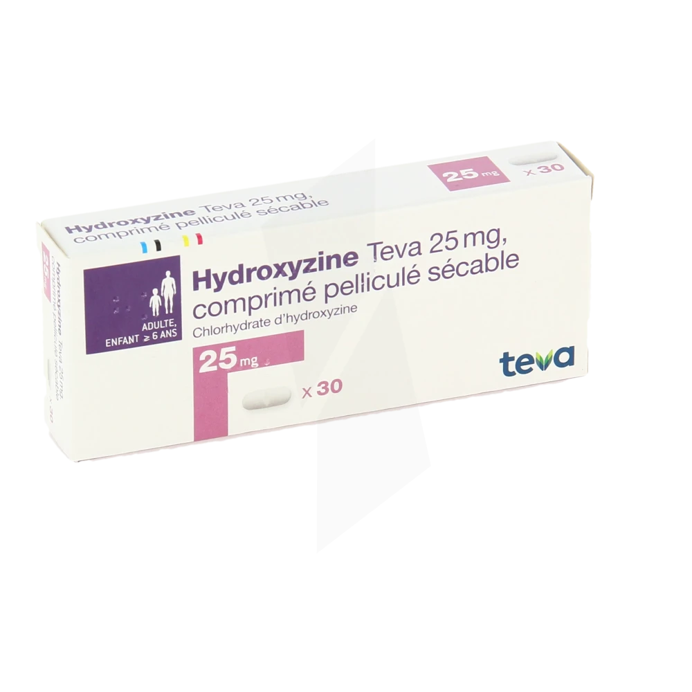 Hydroxyzine Teva 25 Mg, Comprimé Pelliculé Sécable