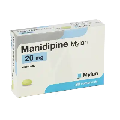 Manidipine Viatris 20 Mg, Comprimé à Paris