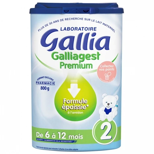 GALLIA GALLIAGEST PREMIUM 2 LAIT EN POUDRE FORMULE EPAISSIE 800G