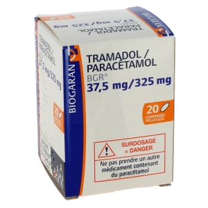 Tramadol/paracetamol Bgr 37,5 Mg/325 Mg, Comprimé Pelliculé
