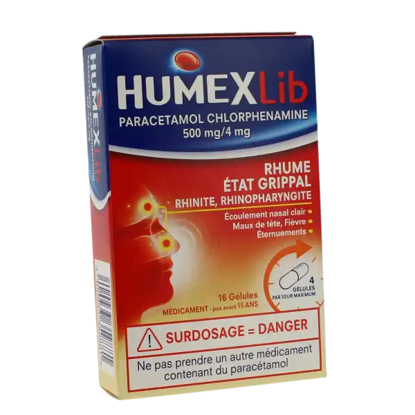 Humexlib Paracetamol Chlorphenamine 500 Mg/4 Mg, Gélule
