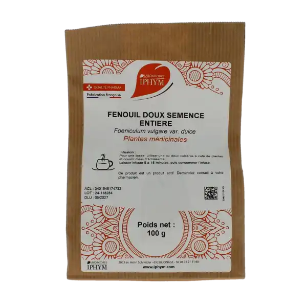 Iphym Santé Fenouil Doux Plantes En Vrac Entières Et Coupées 100g