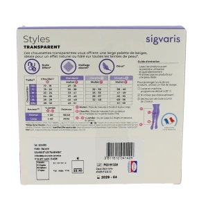 Sigvaris Styles Divin Eclat Transparent Chaussette Classe 2 Femme Beige 110 Normal Xl