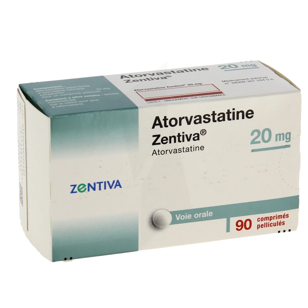 Atorvastatine Zentiva 20 Mg, Comprimé Pelliculé