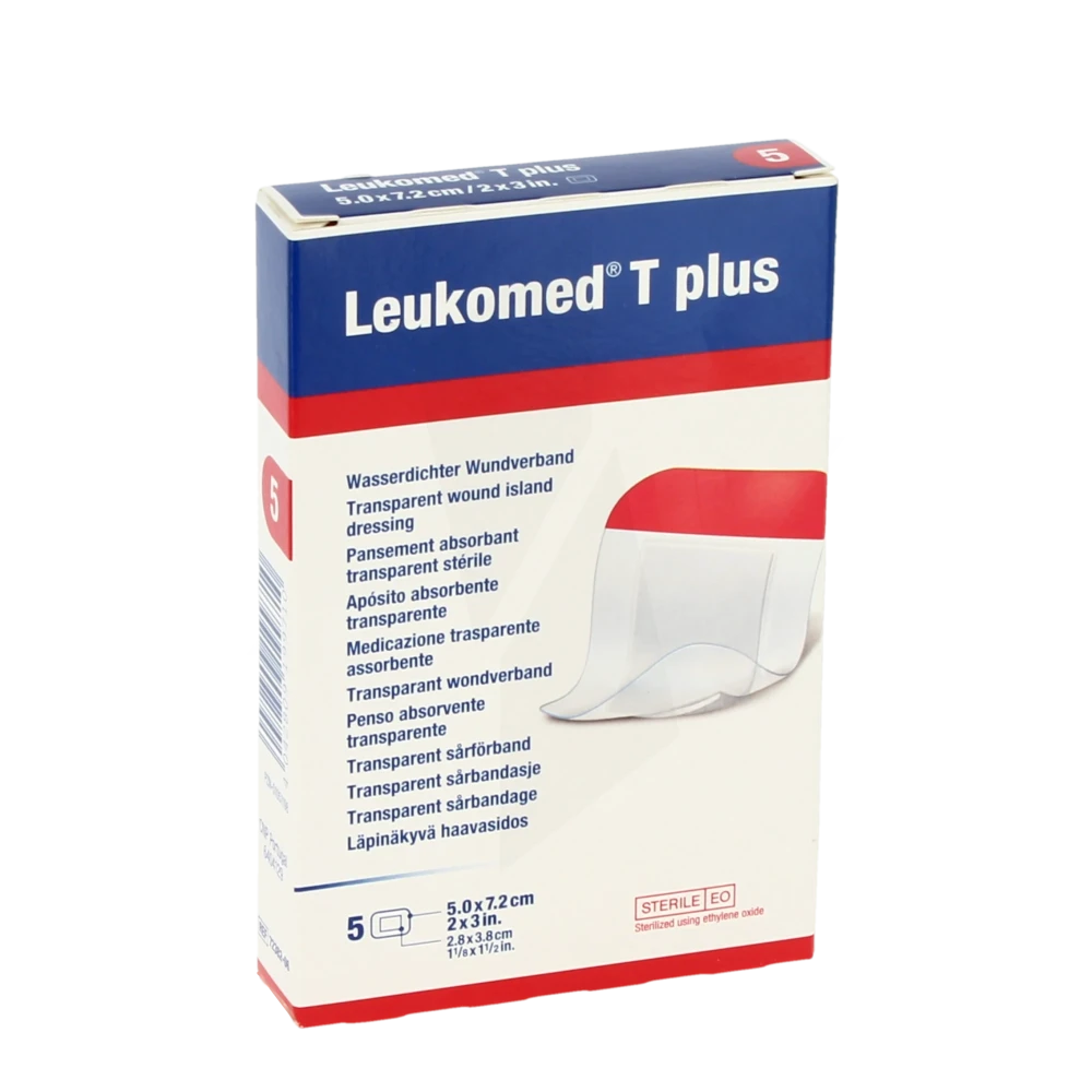 Leukomed T Plus Pansement Adhésif Stérile Avec Compresse Transparent 5x7,2cm B/5