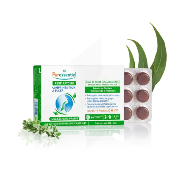 Puressentiel Respiratoire Toux Comprimés à Sucer B/24