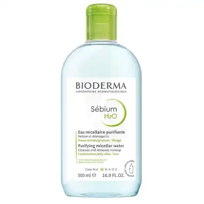 Bioderma Sébium H2o Eau Micellaire Nettoyante Purifiante Peau Mixte à Grasse 500ml à Eysines