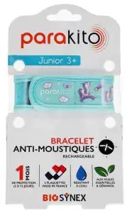 Parakito Junior 1 Bracelet Rechargeable Anti-moustique Licornes B/2 à VALENCE