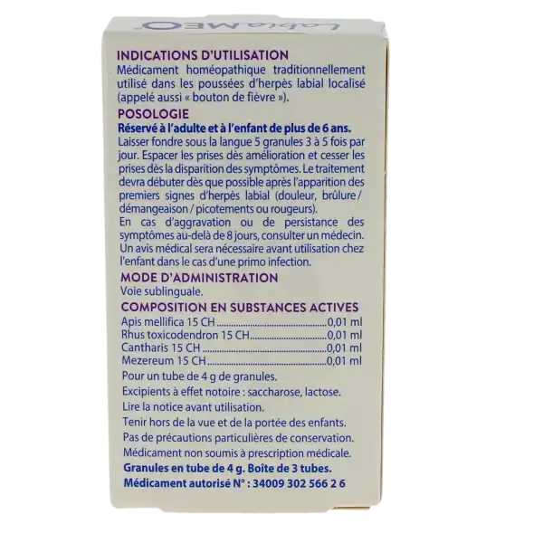 Boiron Labiameo, Granules
