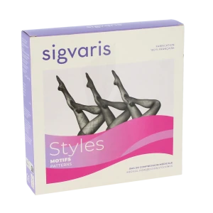 Sigvaris Styles Motifs Carreaux Collant Classe 2 Femme Noir Long S