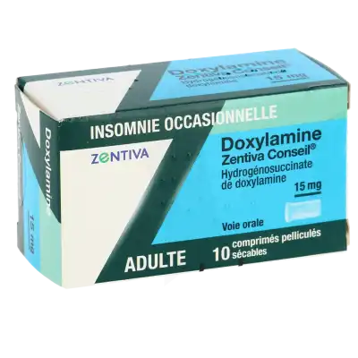 DOXYLAMINE ZENTIVA CONSEIL 15 mg Cpr pell séc T/10